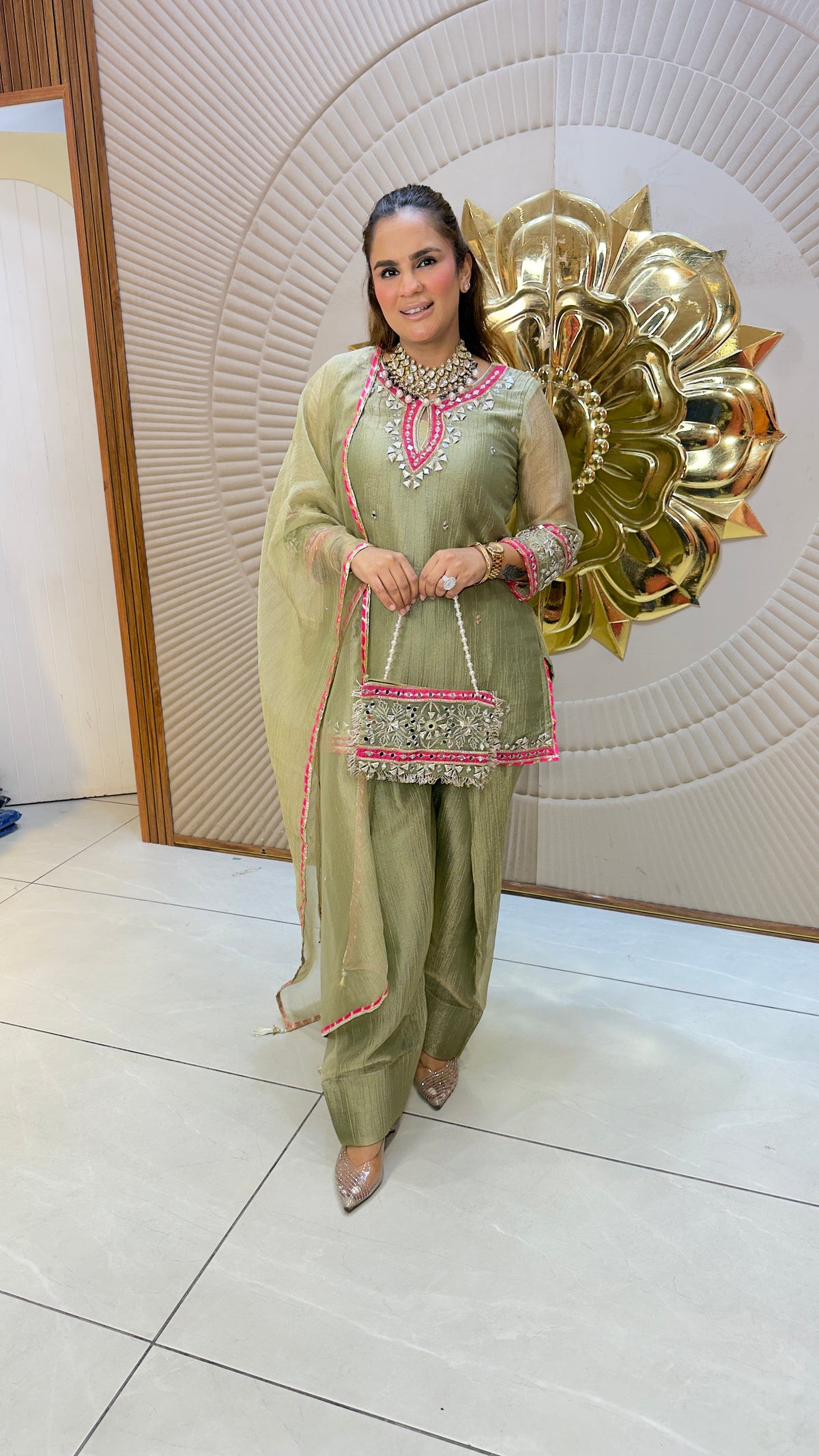 Beautiful shimmer Suit SetPC3796