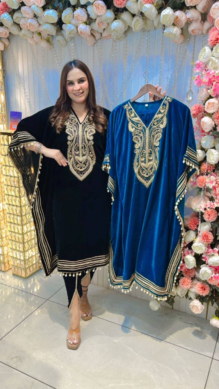 Fully Embroided Heavy Kaftan With Gotta Work PC185