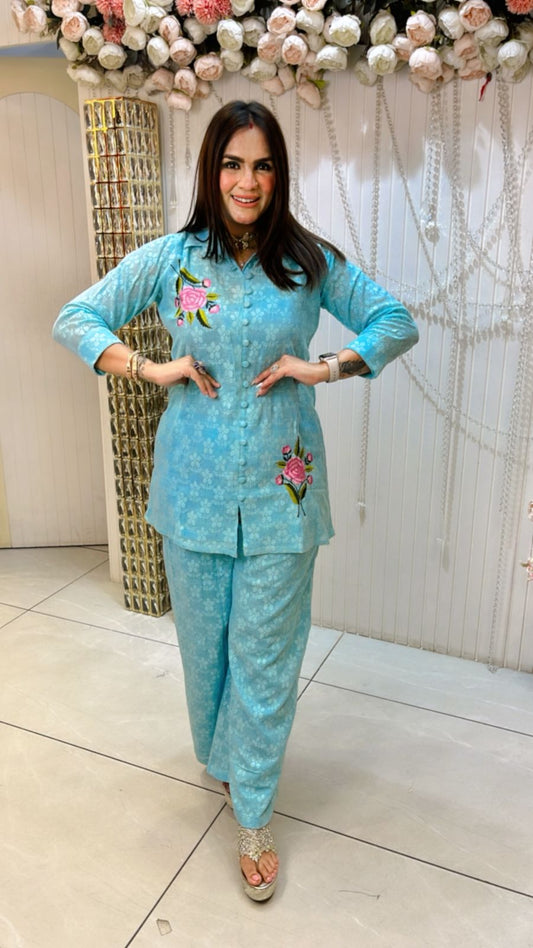 Gorgeous Co-Ord With Flower Print  PC1086