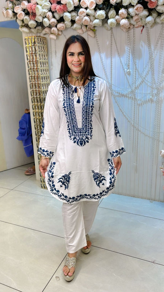 Gorgeous Floral Embroidery Co-Ord Set PC1090