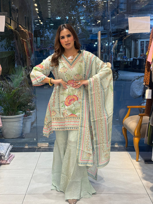 Beutiful elegant pure tissue fabric  suit pc3337