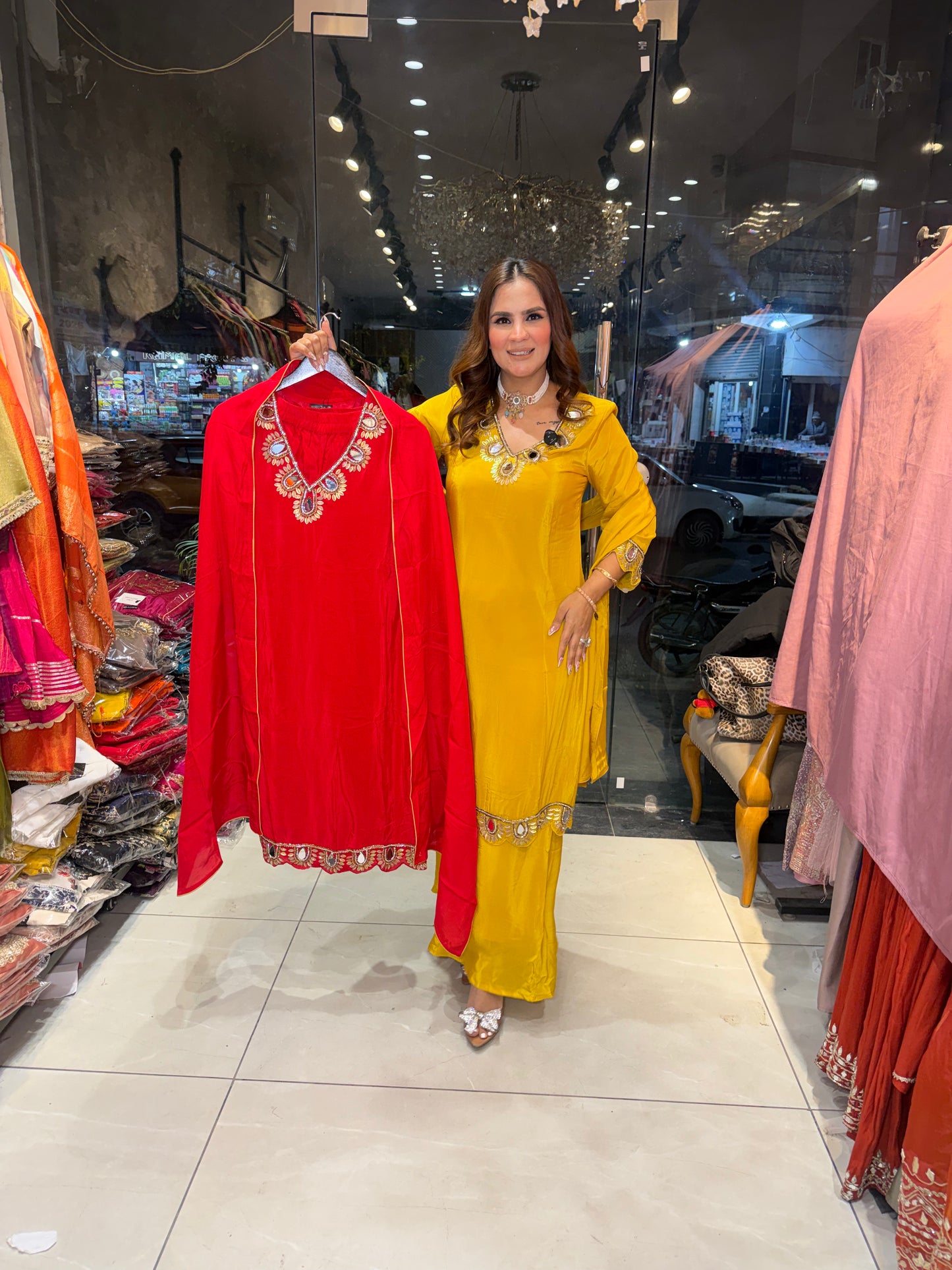 Beautiful elegent pure crape suit pc 2628