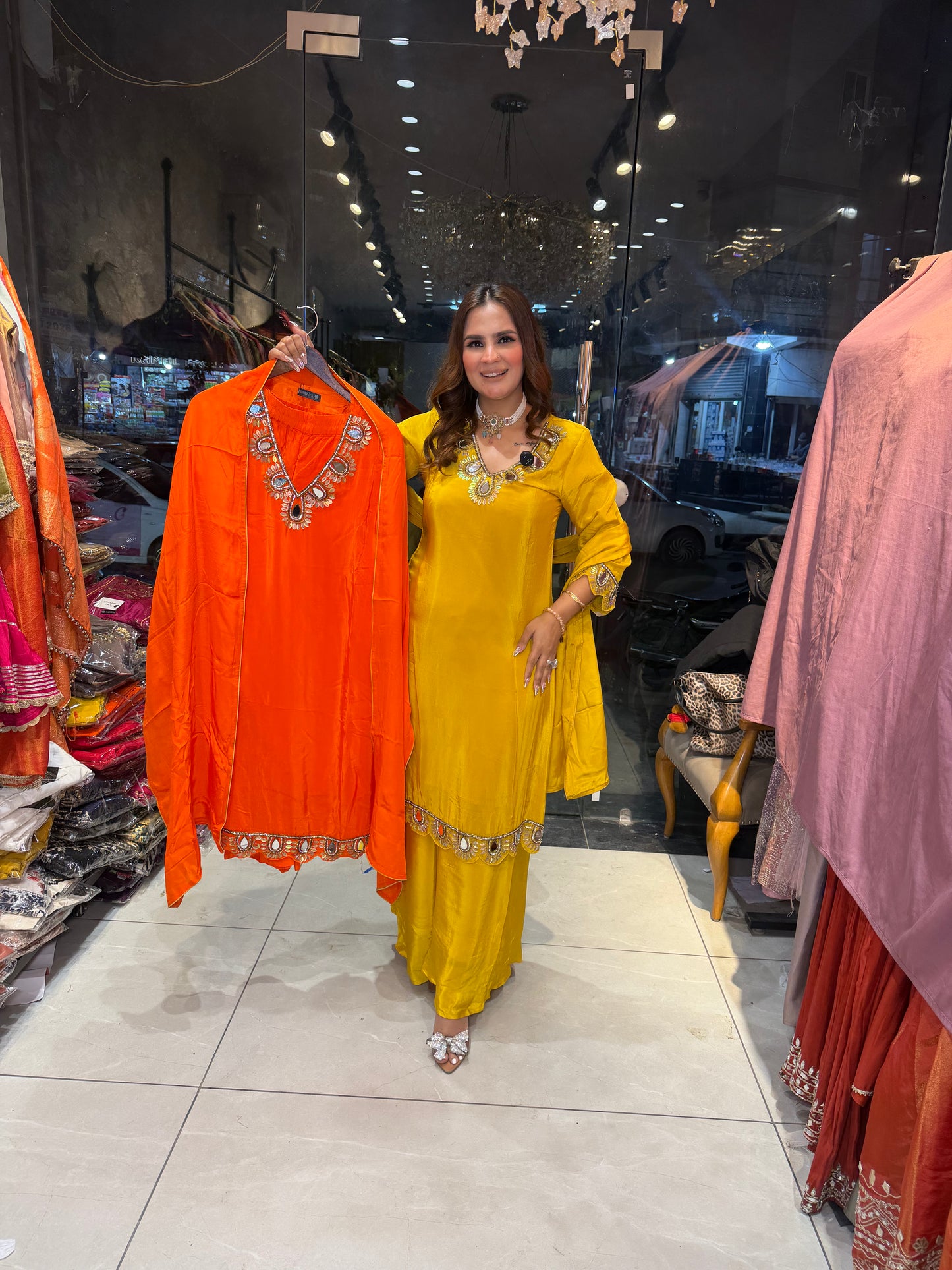 Beautiful elegent pure crape suit pc 2628