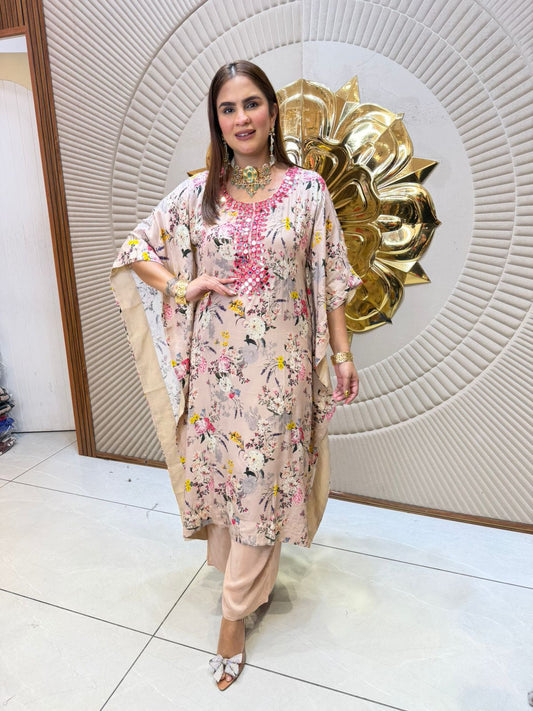Beautiful Elegant Pure crape printed kaftan pc2417