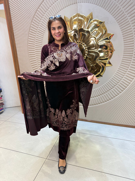 Beautiful elegant velvet suit pc2435
