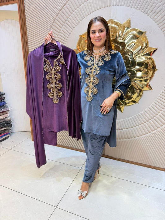 Beautiful elegant velvet suit pc2475