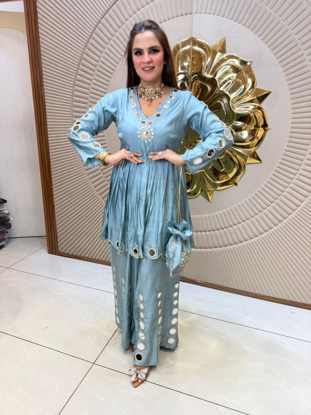 Beautiful elegant cordset with potli pc2493