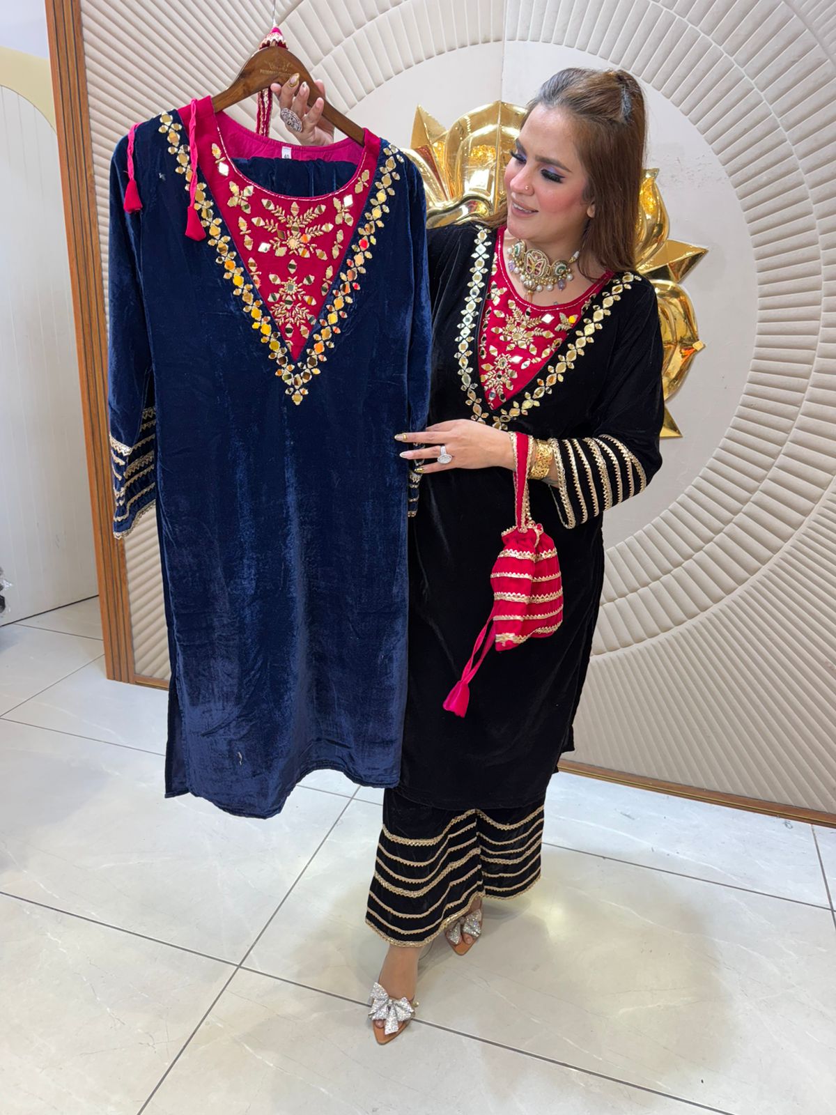 Beautiful elegant velvet cordset pc2482