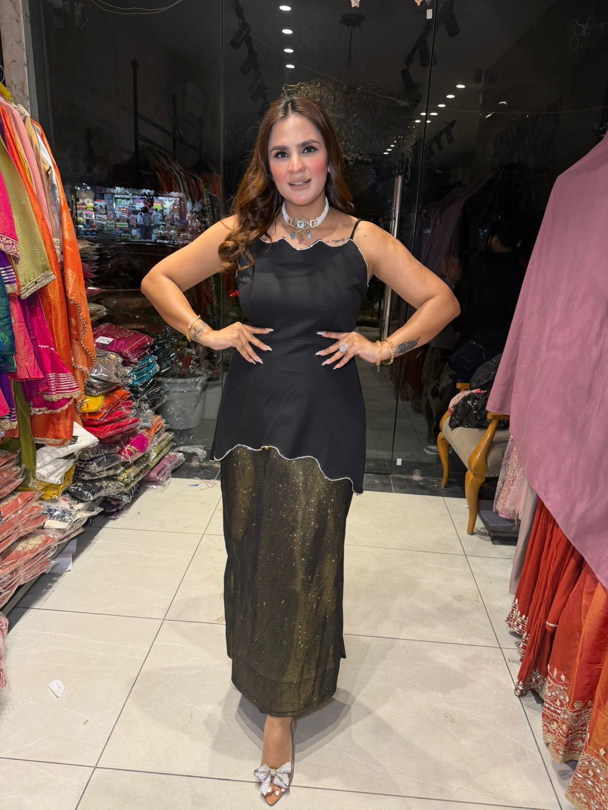 Beautiful elegent skirt with bnana crape pc2630