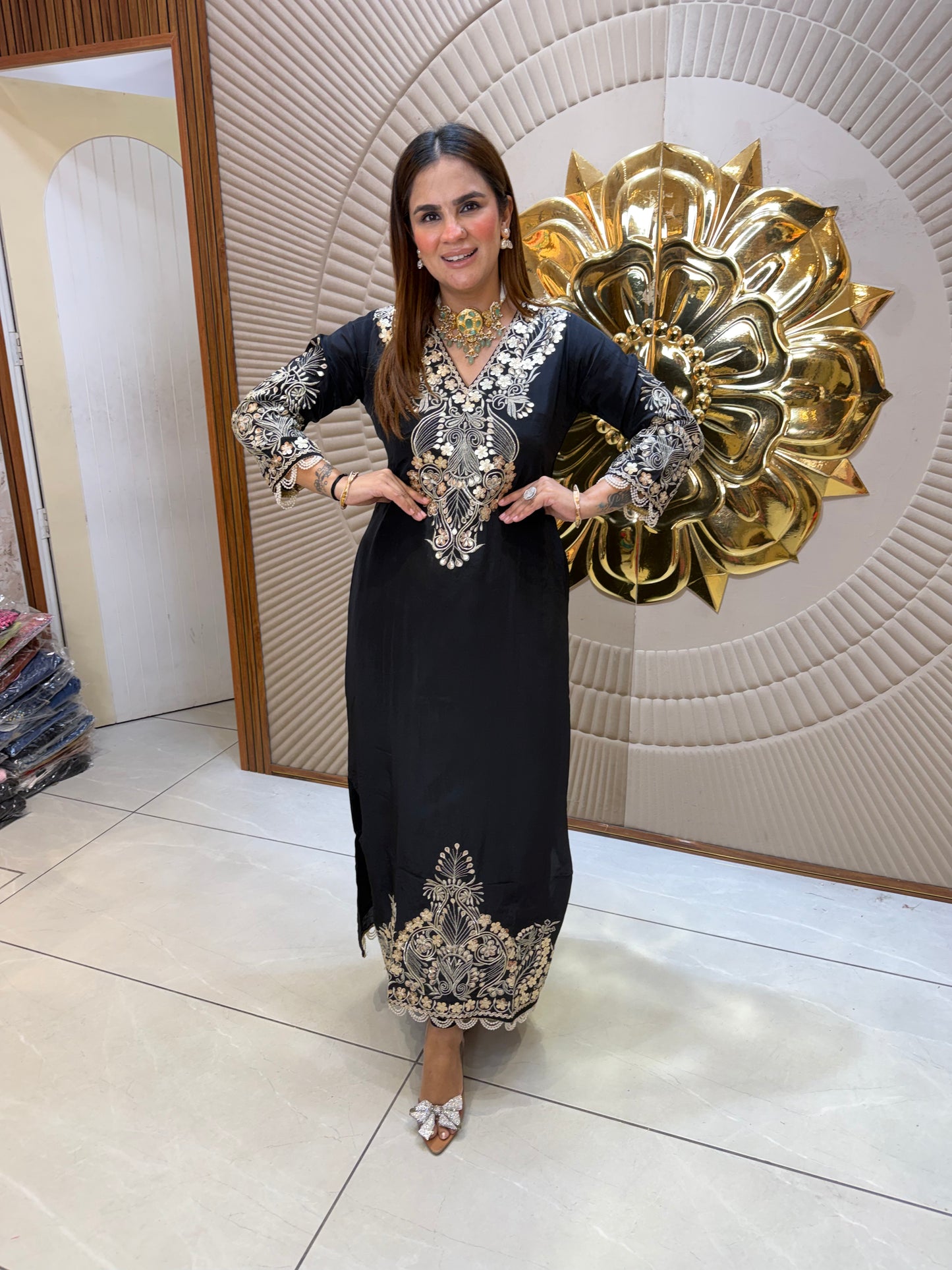 Beautiful elegant party wear kaftan pc 2612
