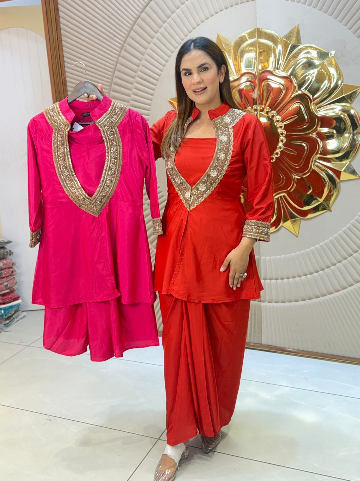 Beautiful elegant party wear 3pc set with skirt pc3048