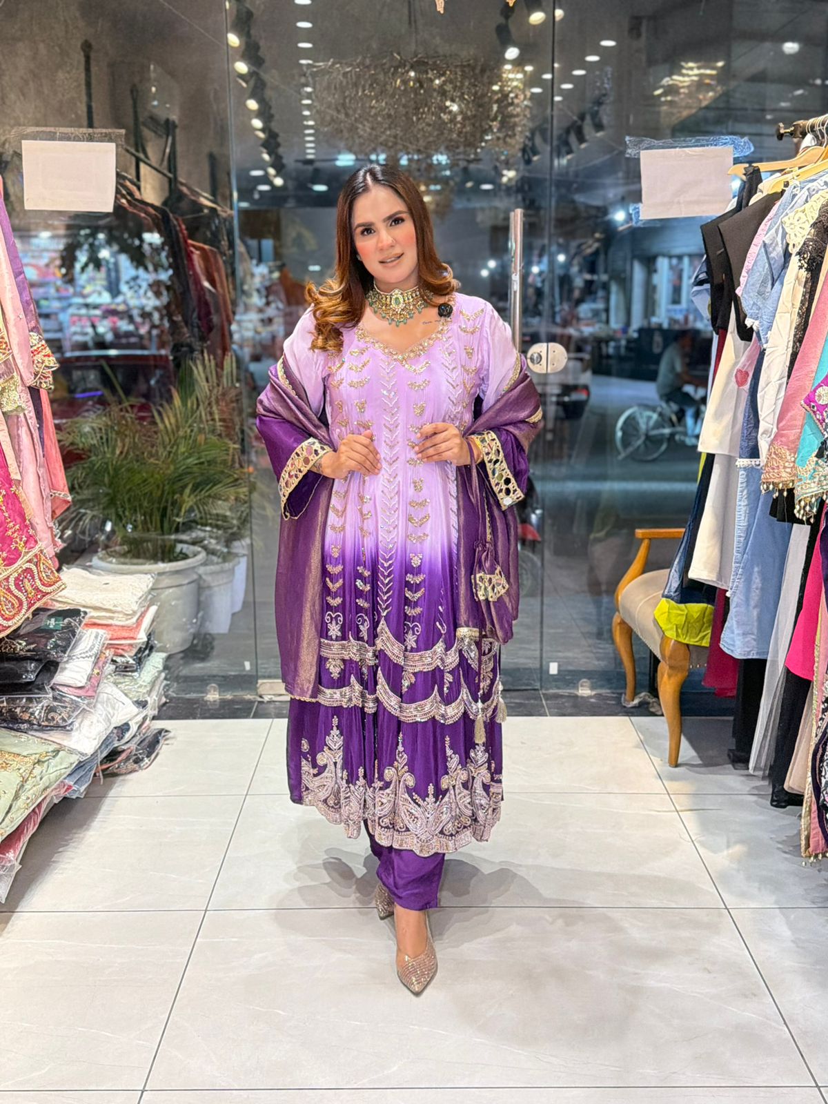Beautiful elegant party wear suit pc 3076