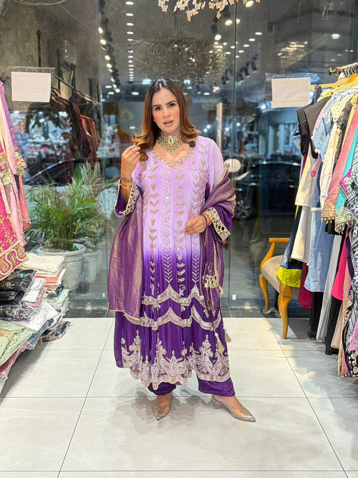 Beautiful elegant party wear suit pc 3076