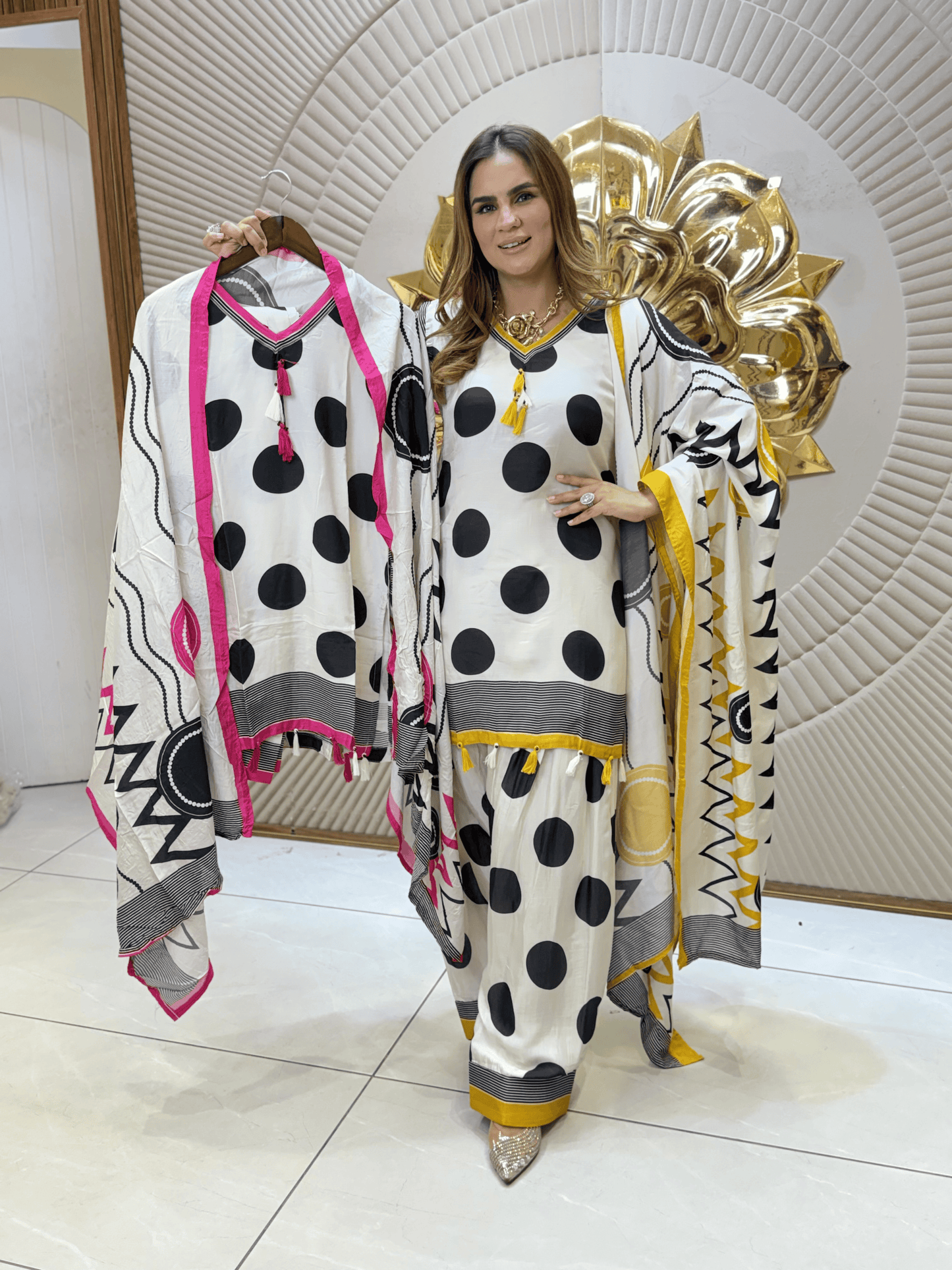 Stunning Polka Dot Print Suit PC3225