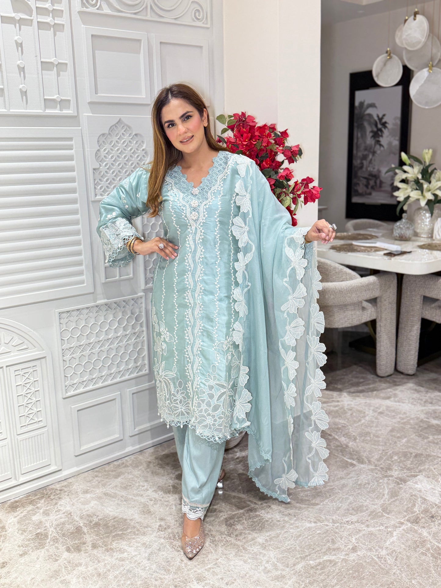 Stunning Suit With Lace Work PC3231