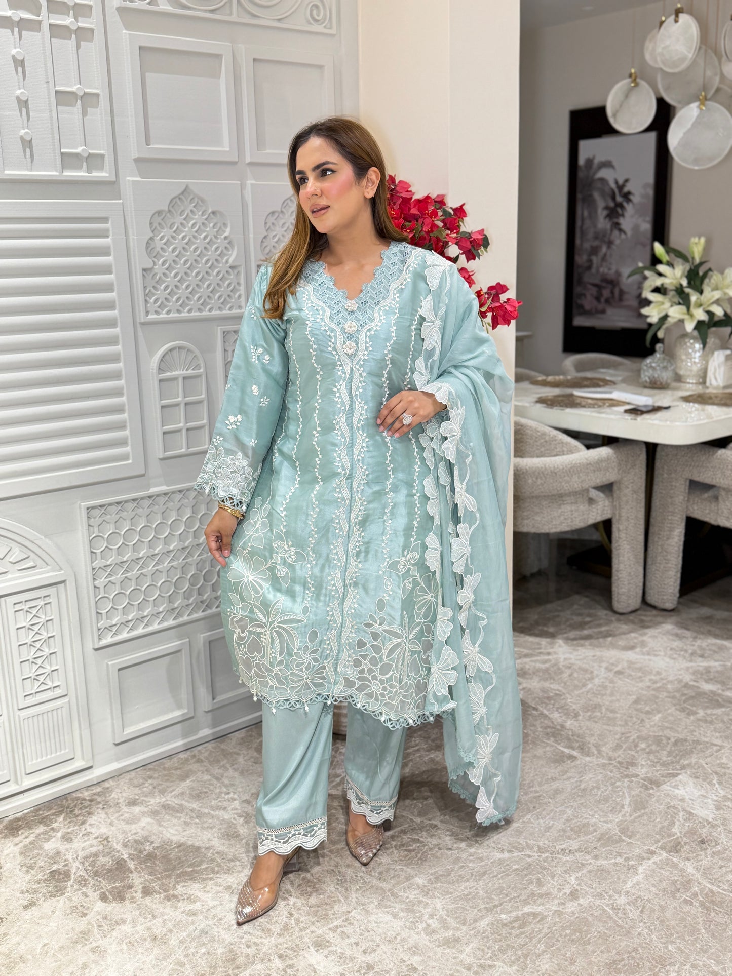 Stunning Suit With Lace Work PC3231