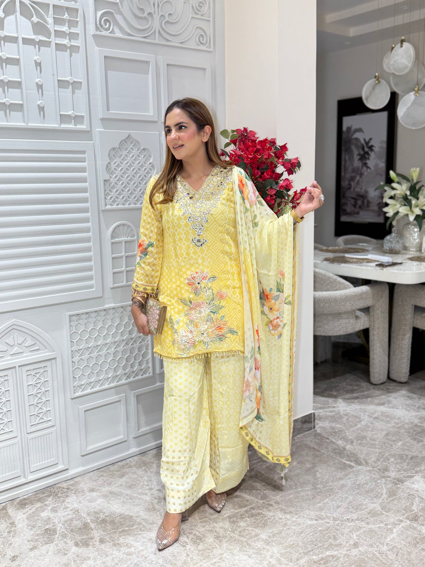 Stunning Floral Print Work PC3228