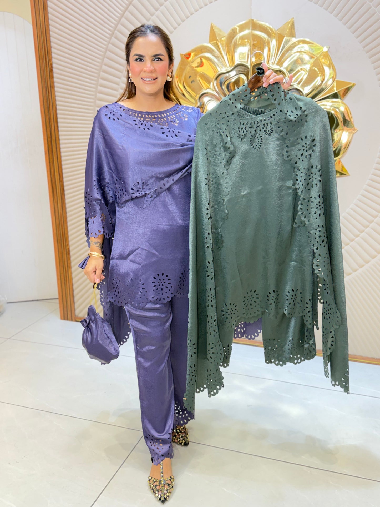 Beautiful Suit With Laser Cut Work PC3235