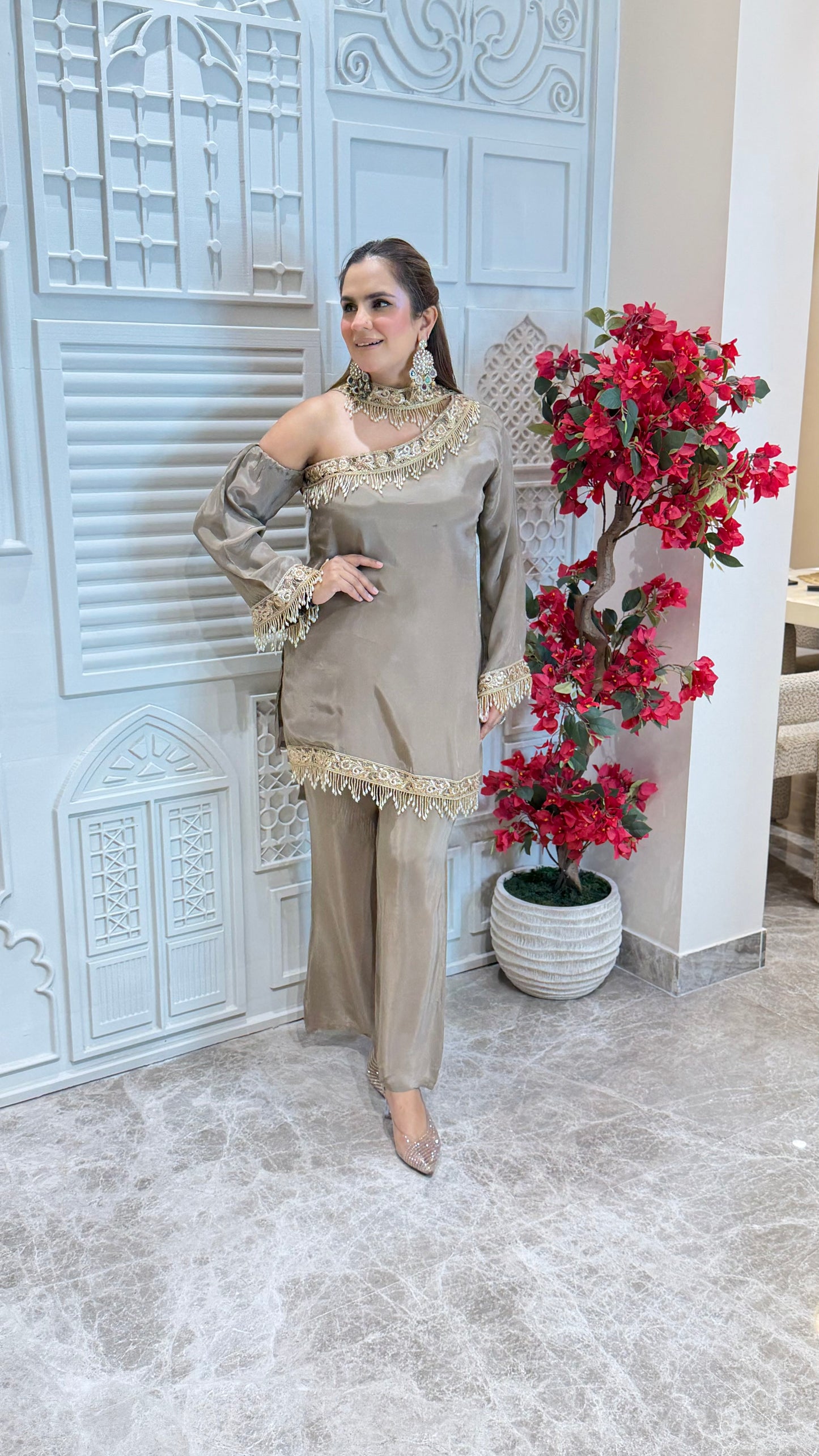 Elegant Suit With Lace Work PC3273