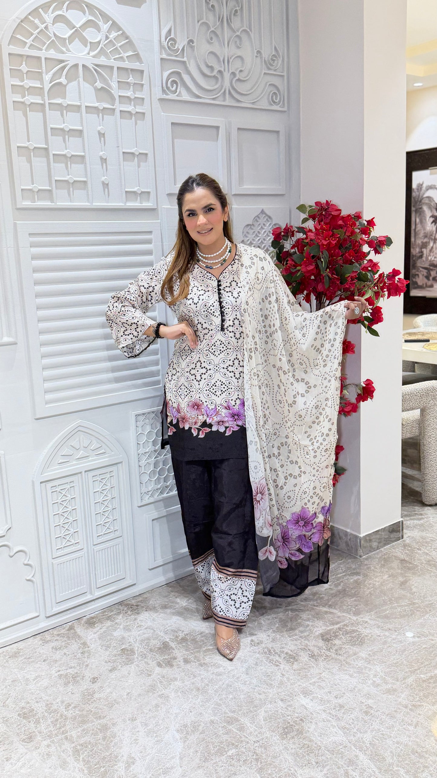 Elegant Suit With Flower Design PC3275