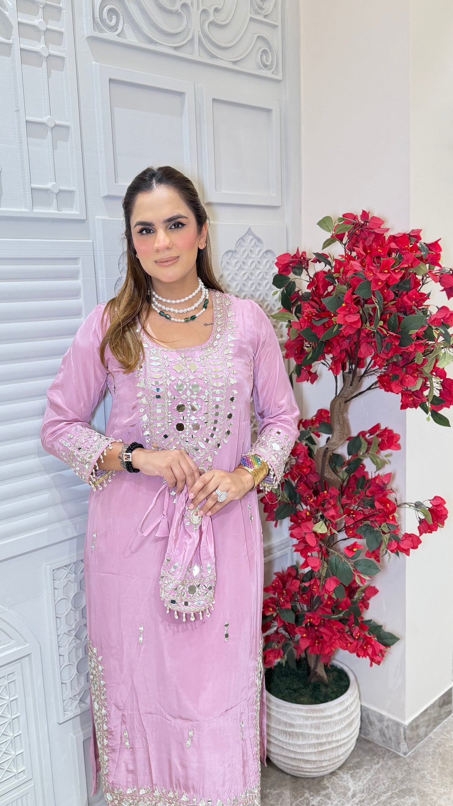 Elegant Suit With mirror work PC3277