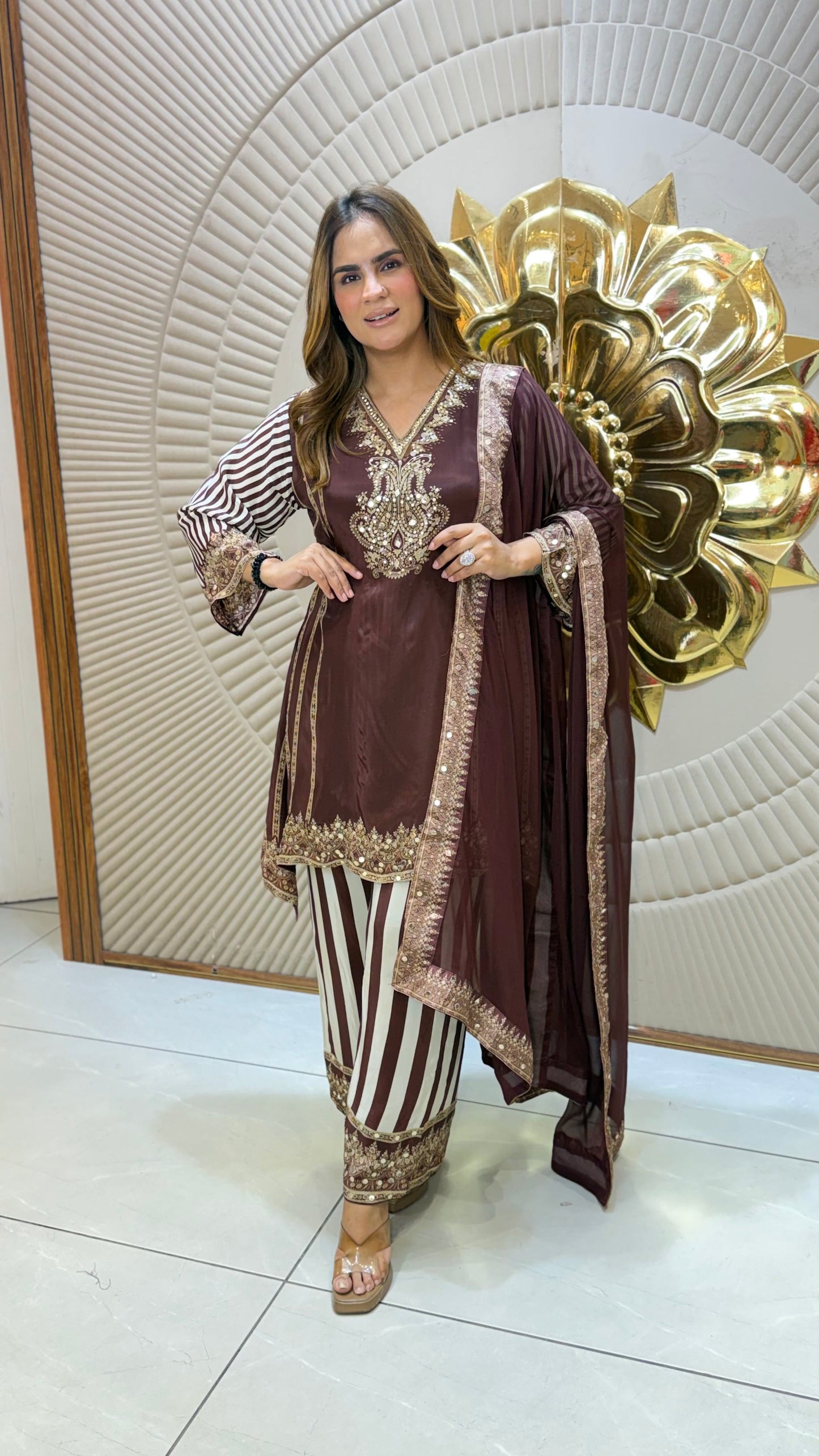 Beautiful Suit With Lace Work On Dupatta PC3286