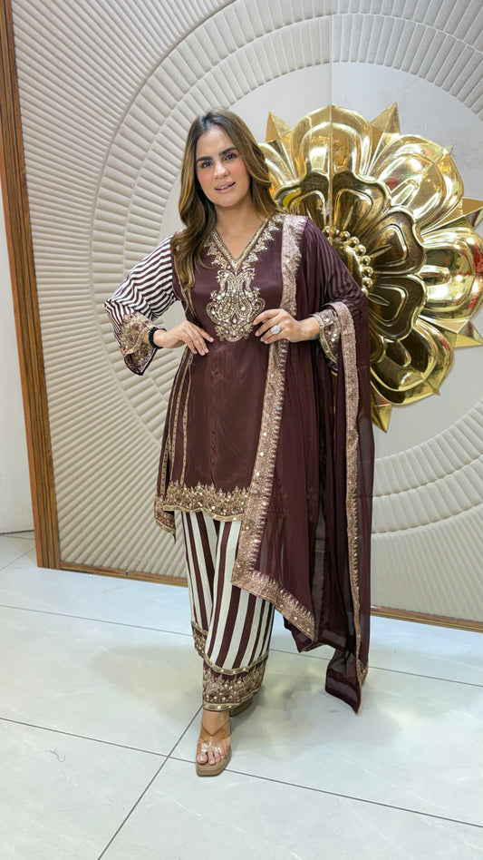 Beautiful Suit With Lace Work On Dupatta PC3286