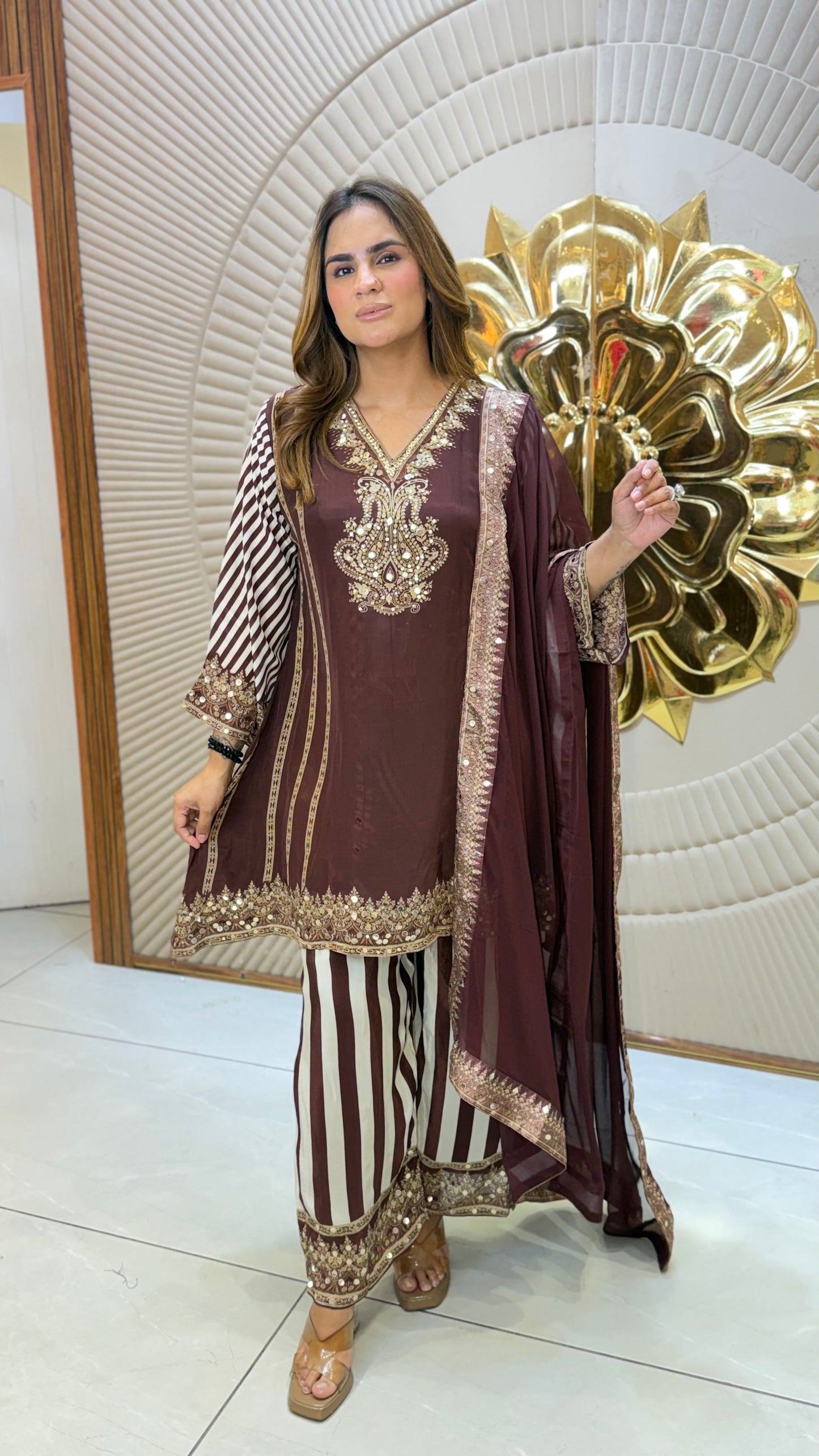 Beautiful Suit With Lace Work On Dupatta PC3286