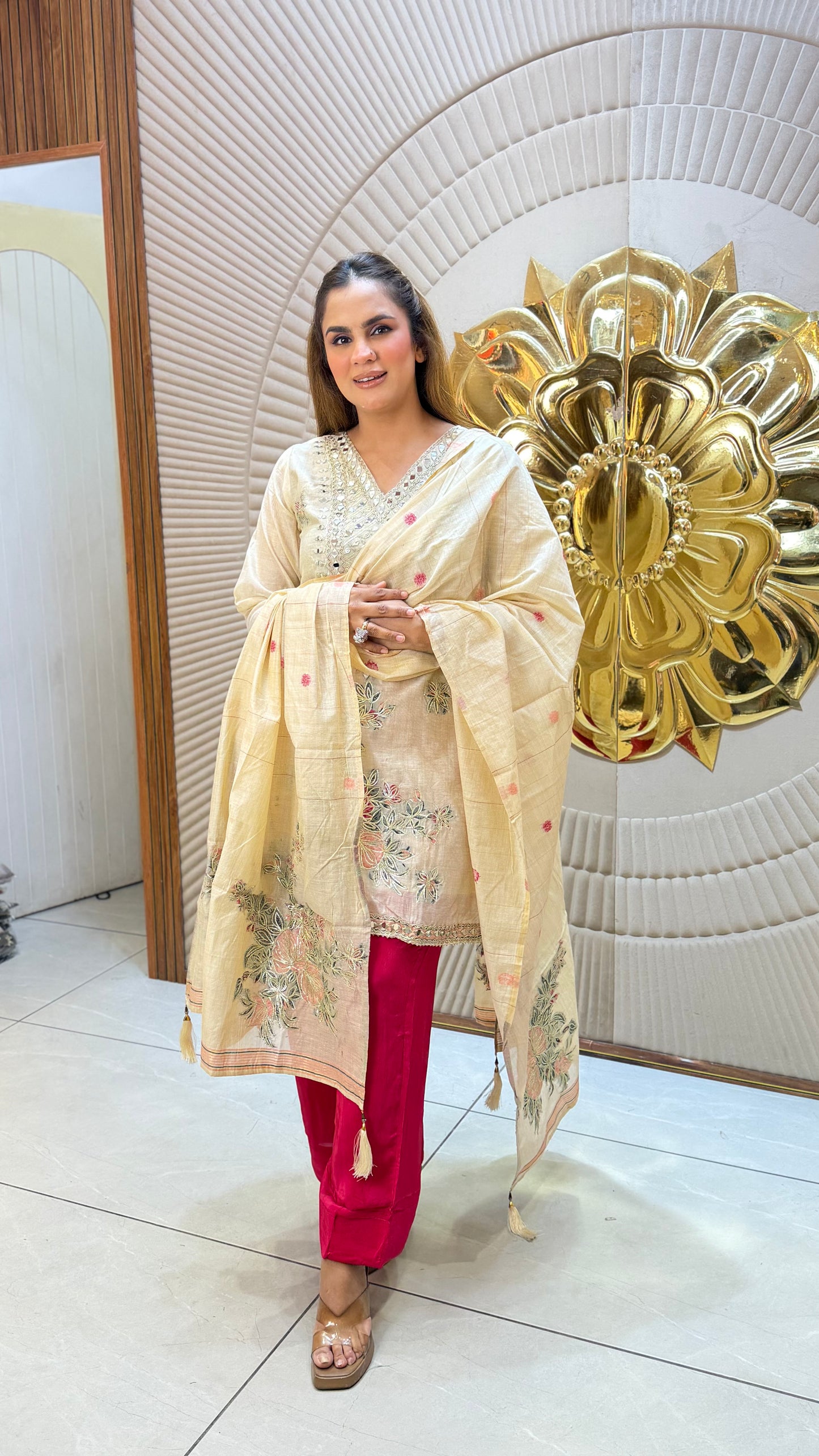 Stunning Mirror Work Suit PC3290