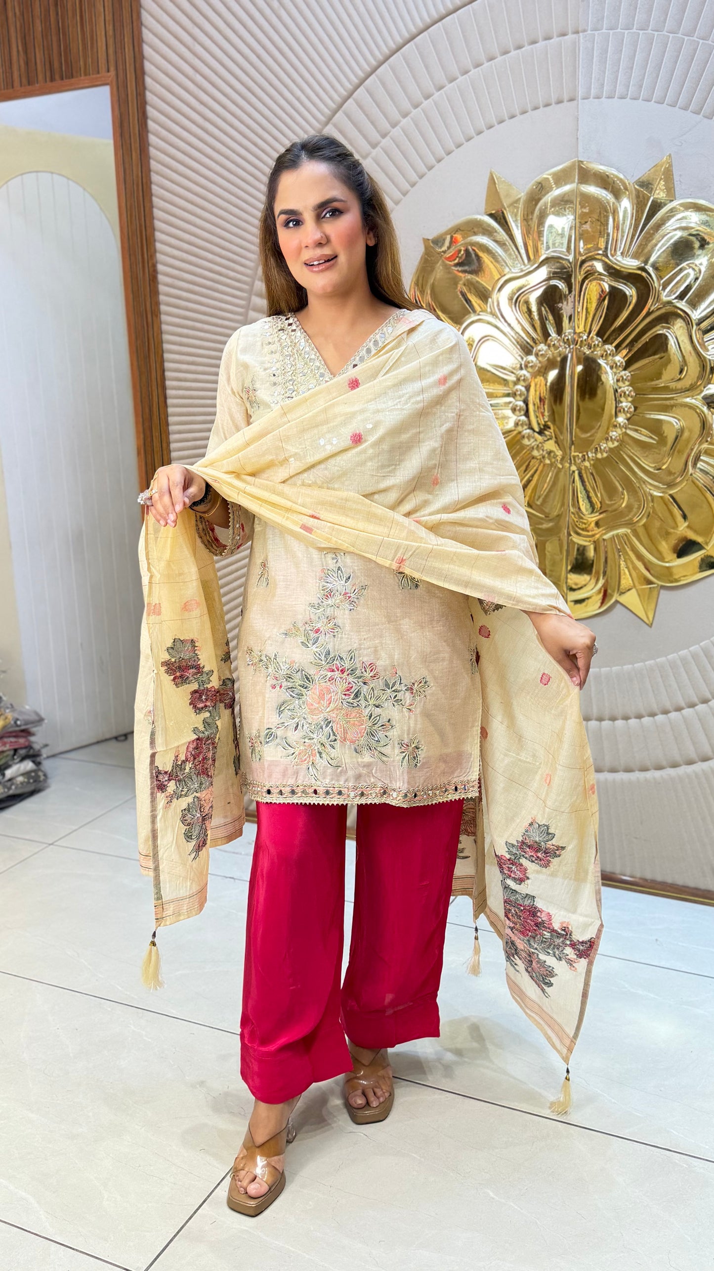 Stunning Mirror Work Suit PC3290