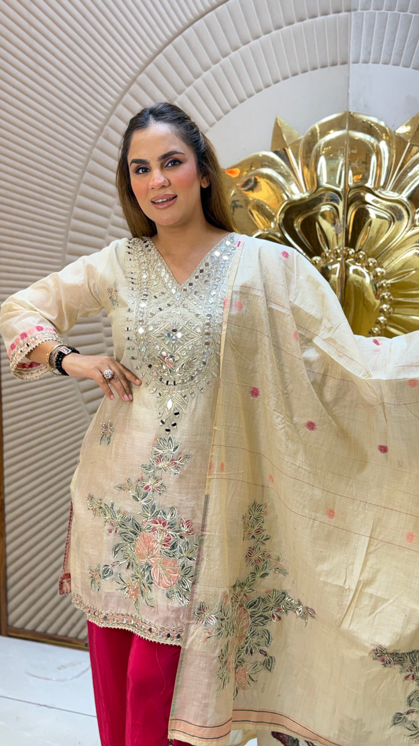 Stunning Mirror Work Suit PC3290