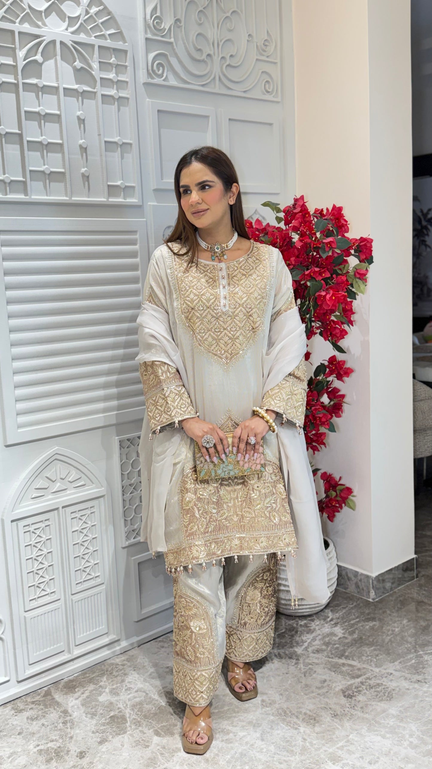 Elegant Suit With Lace Work pc3317