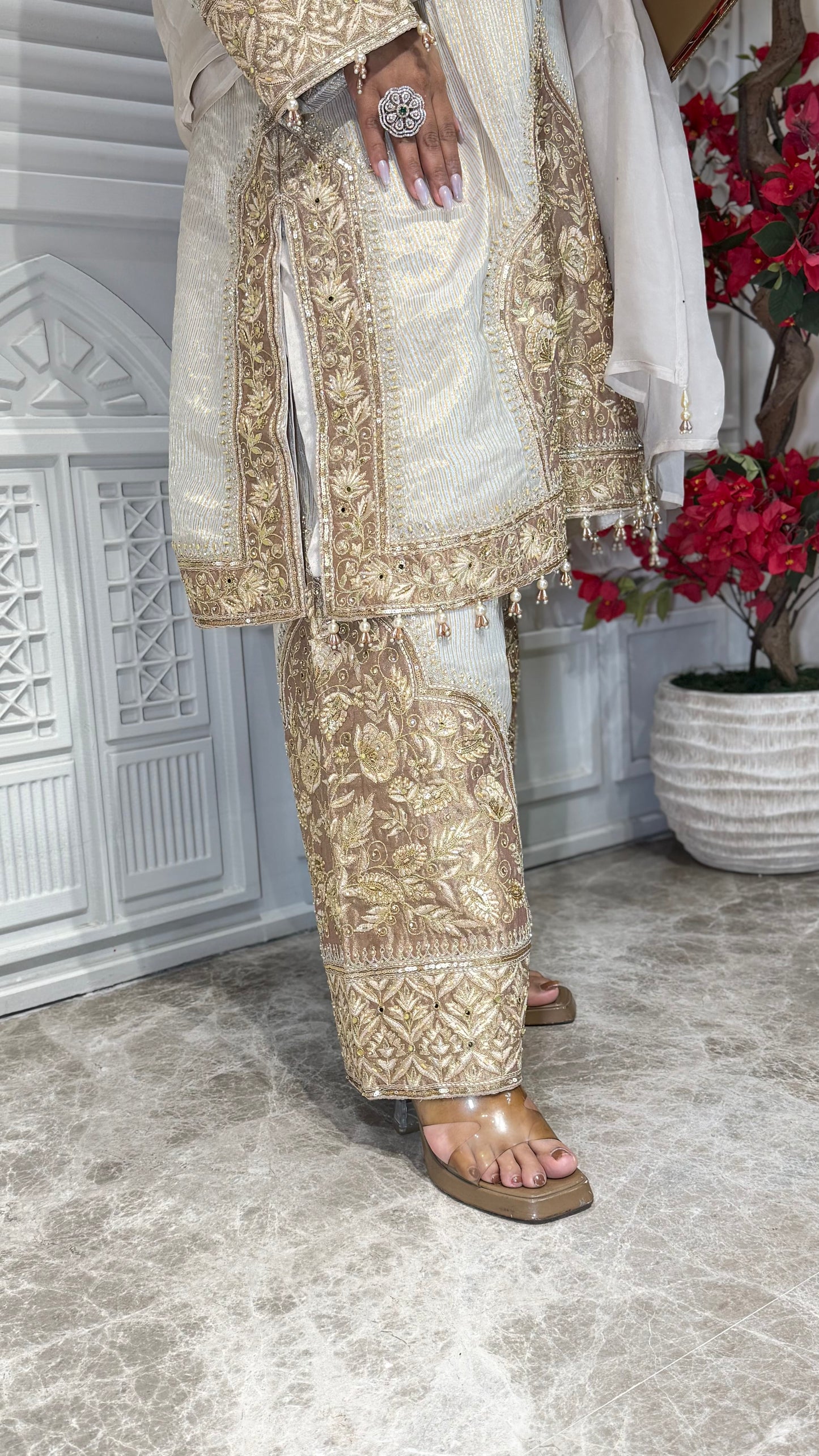 Elegant Suit With Lace Work pc3317
