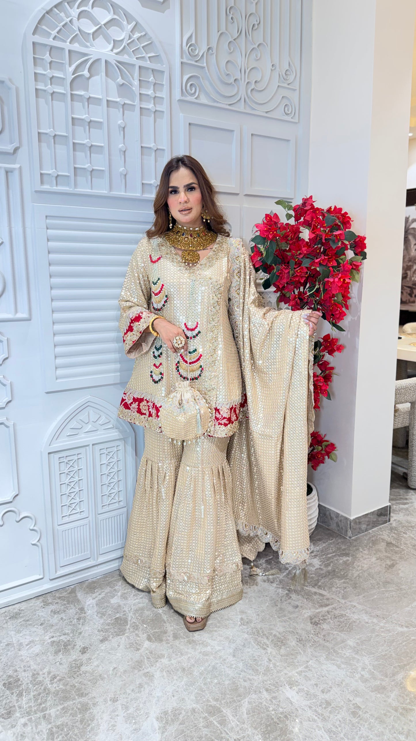 Stunning Sharara Suit With Potli PC3330