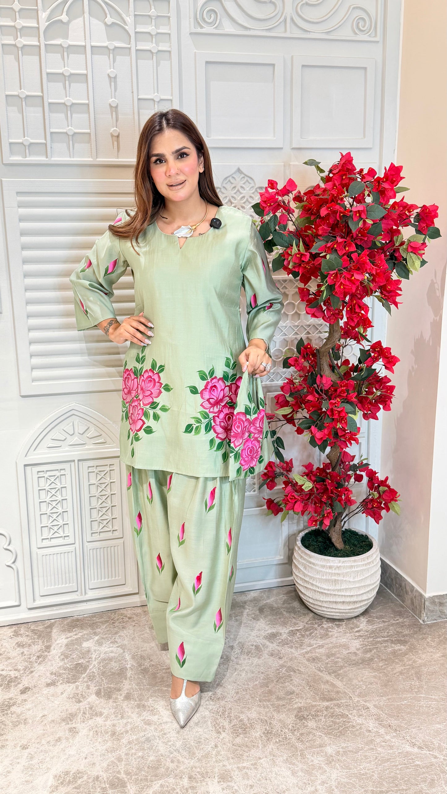 Elegant Suit With Printed Pajama pc3339