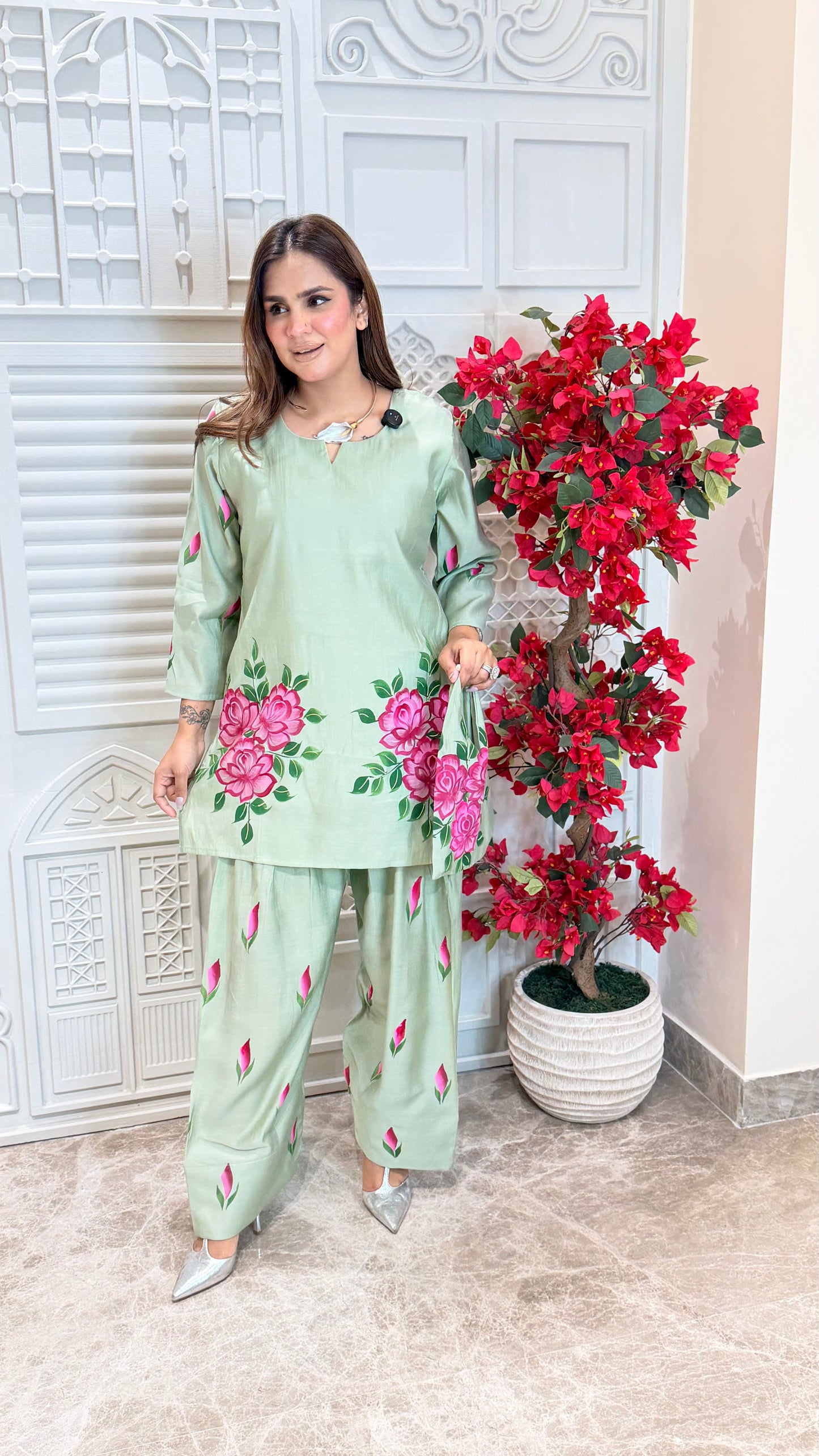 Elegant Suit With Printed Pajama pc3339