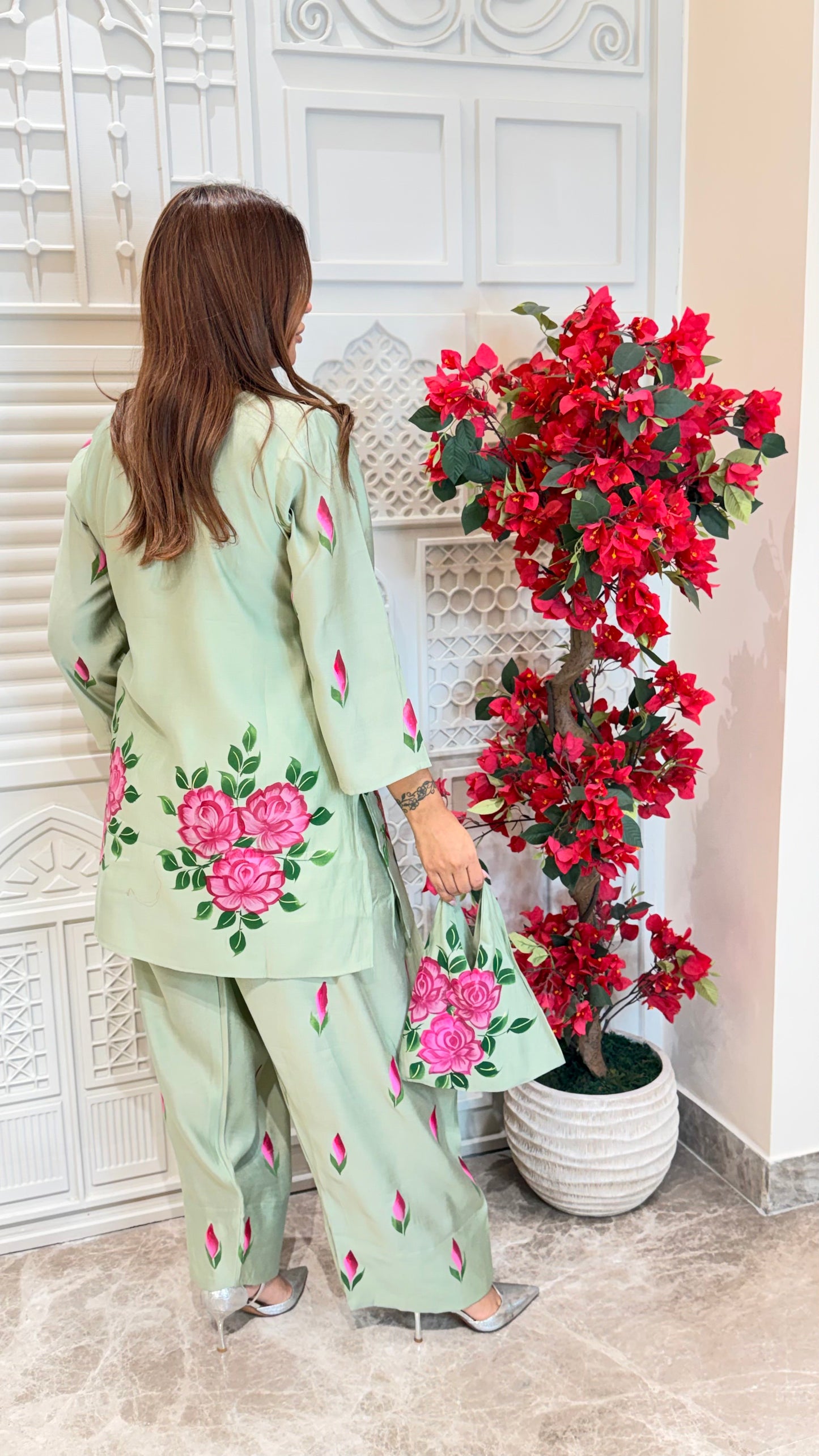 Elegant Suit With Printed Pajama pc3339