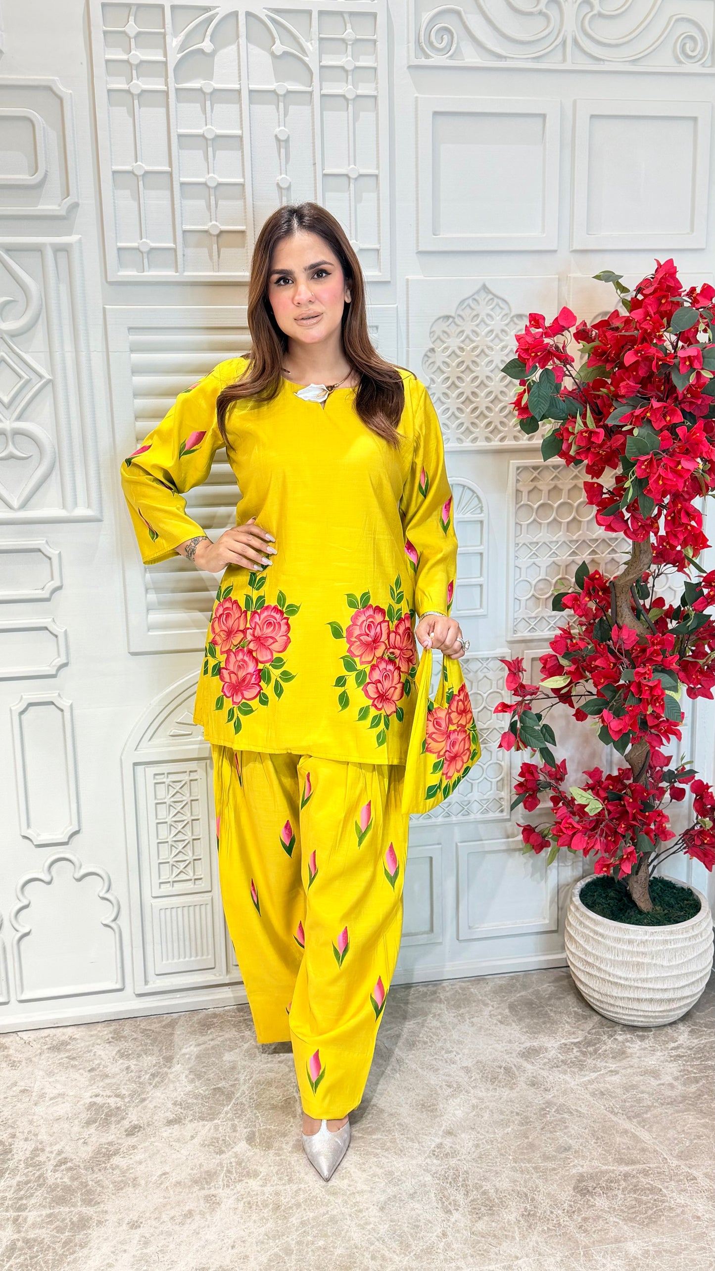 Elegant Suit With Printed Pajama pc3339
