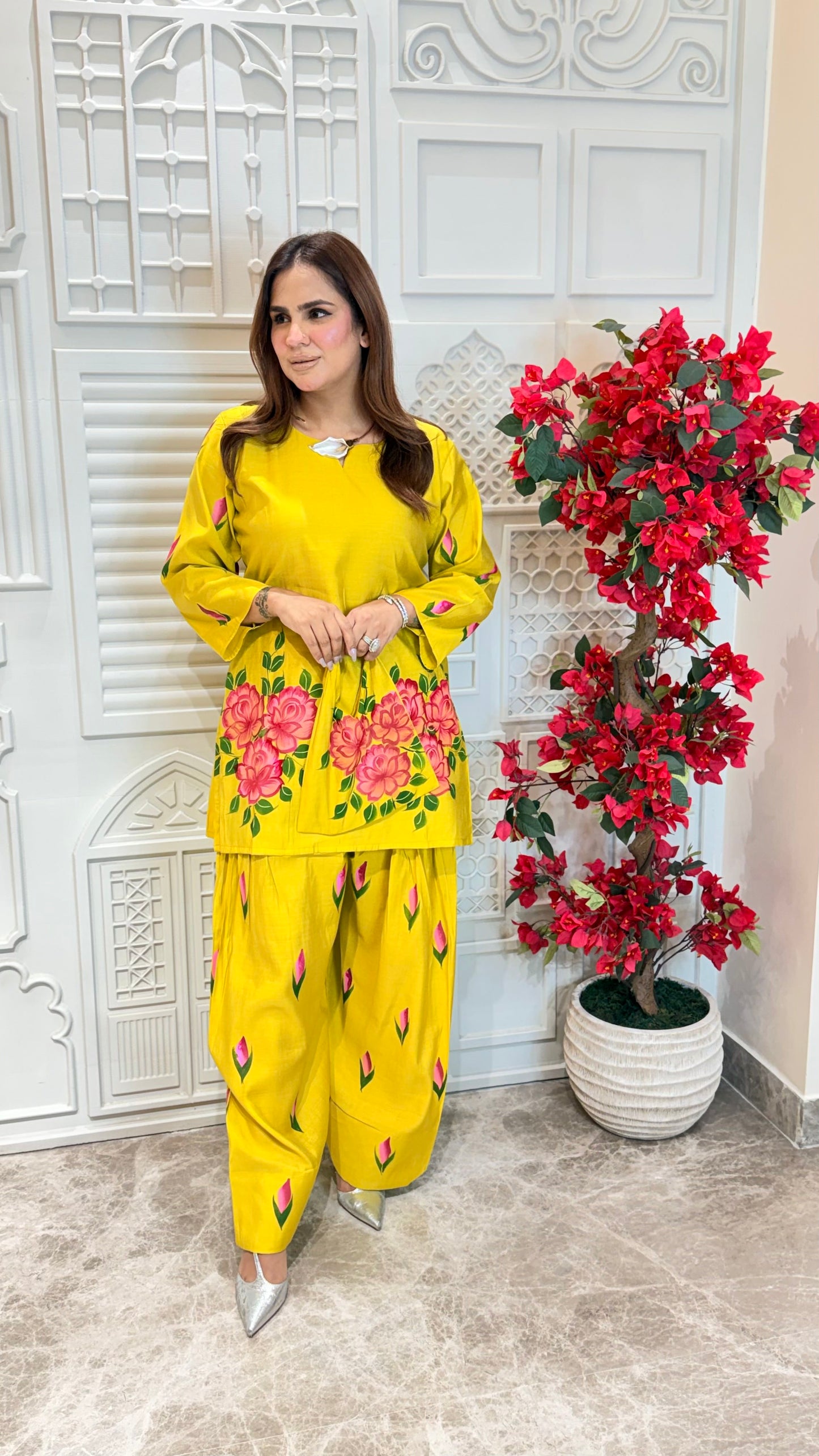 Elegant Suit With Printed Pajama pc3339