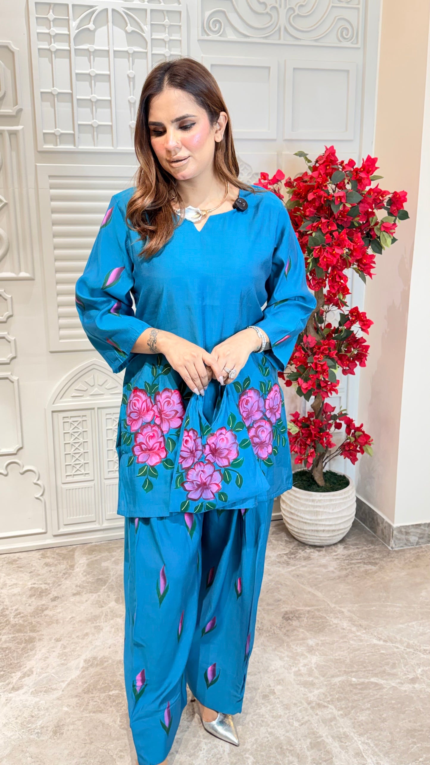 Elegant Suit With Printed Pajama pc3339