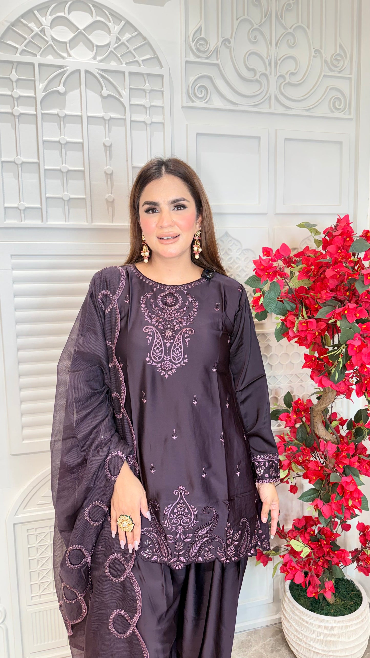 Elegant Suit With Net Dupatta PC3348