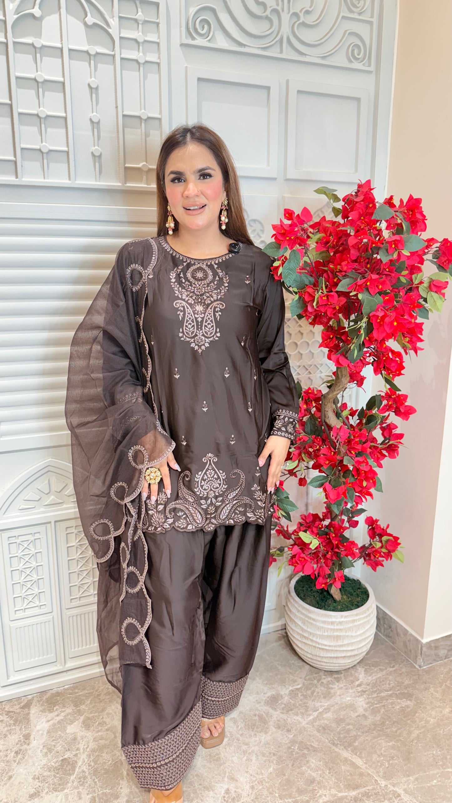 Elegant Suit With Net Dupatta PC3348