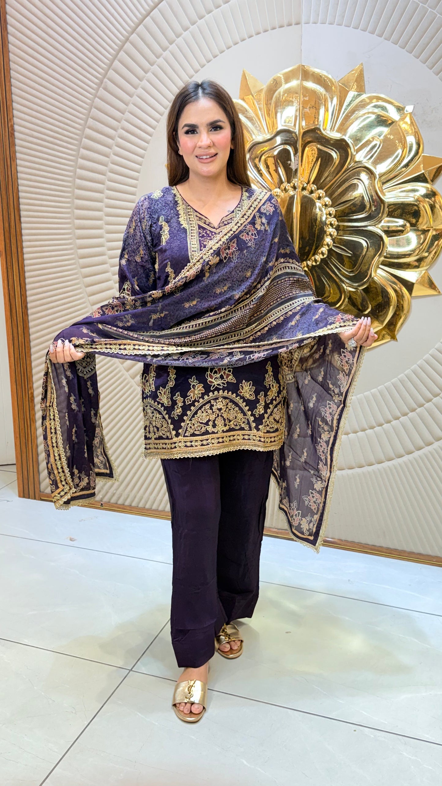 Elegant kurta set With matching dupatta PC3350