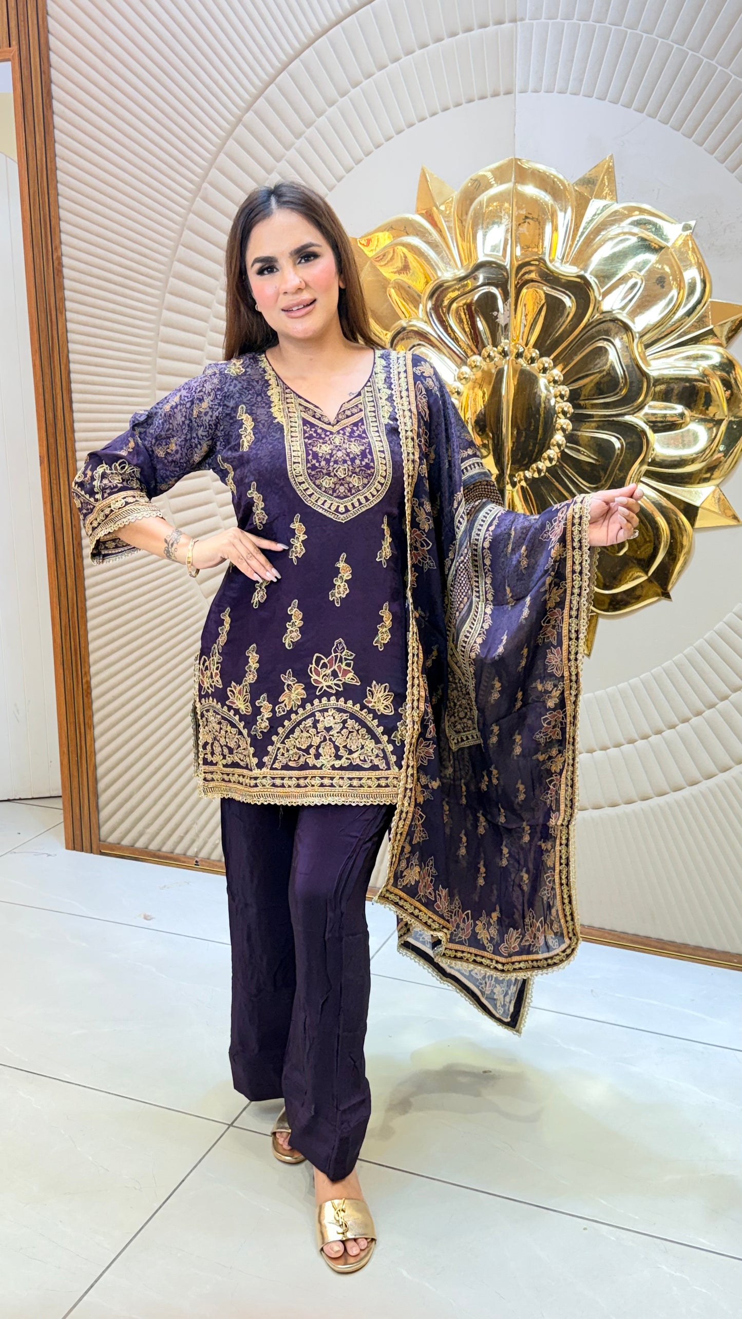Elegant kurta set With matching dupatta PC3350