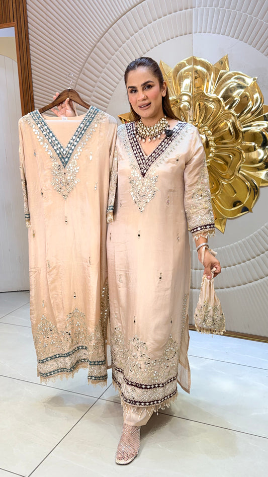 Beautiful Kurta Set with mirror work PC3449