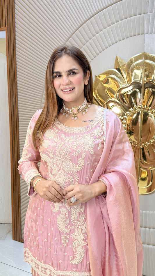 Beautiful real georgette palazzo with matching dupatta PC3376