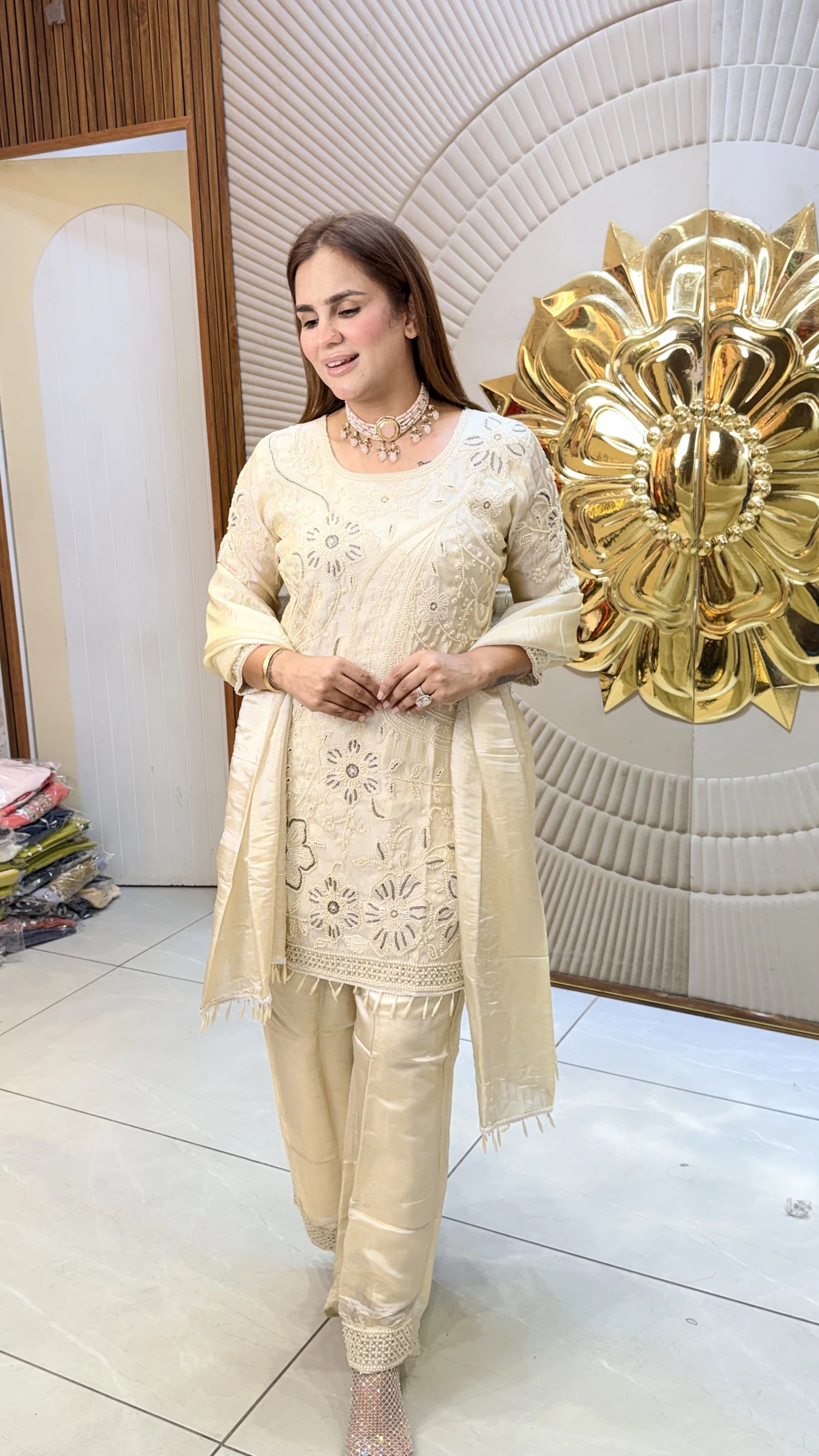 Beautiful real georgette palazzo with matching dupatta PC3376