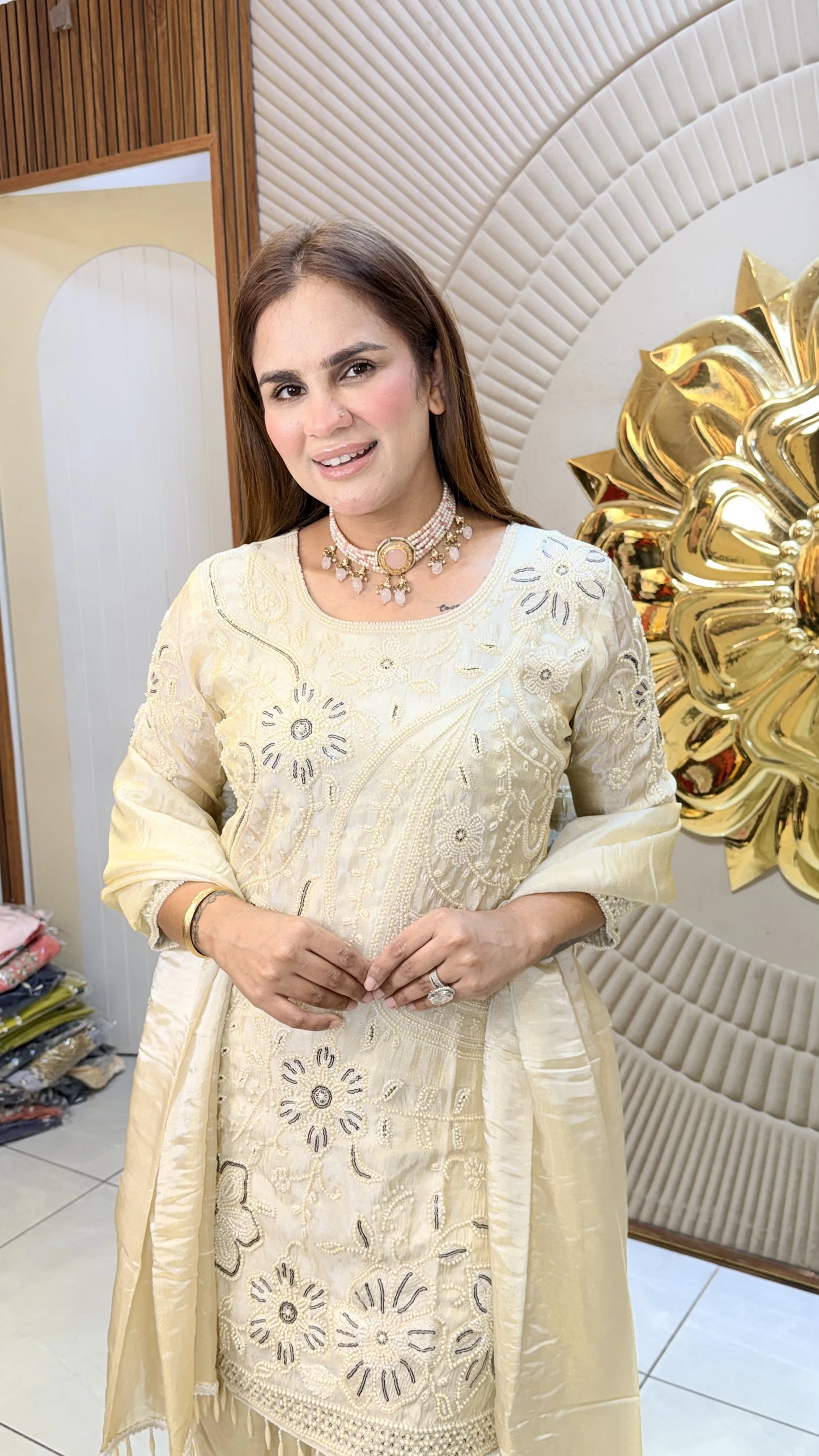 Beautiful real georgette palazzo with matching dupatta PC3376