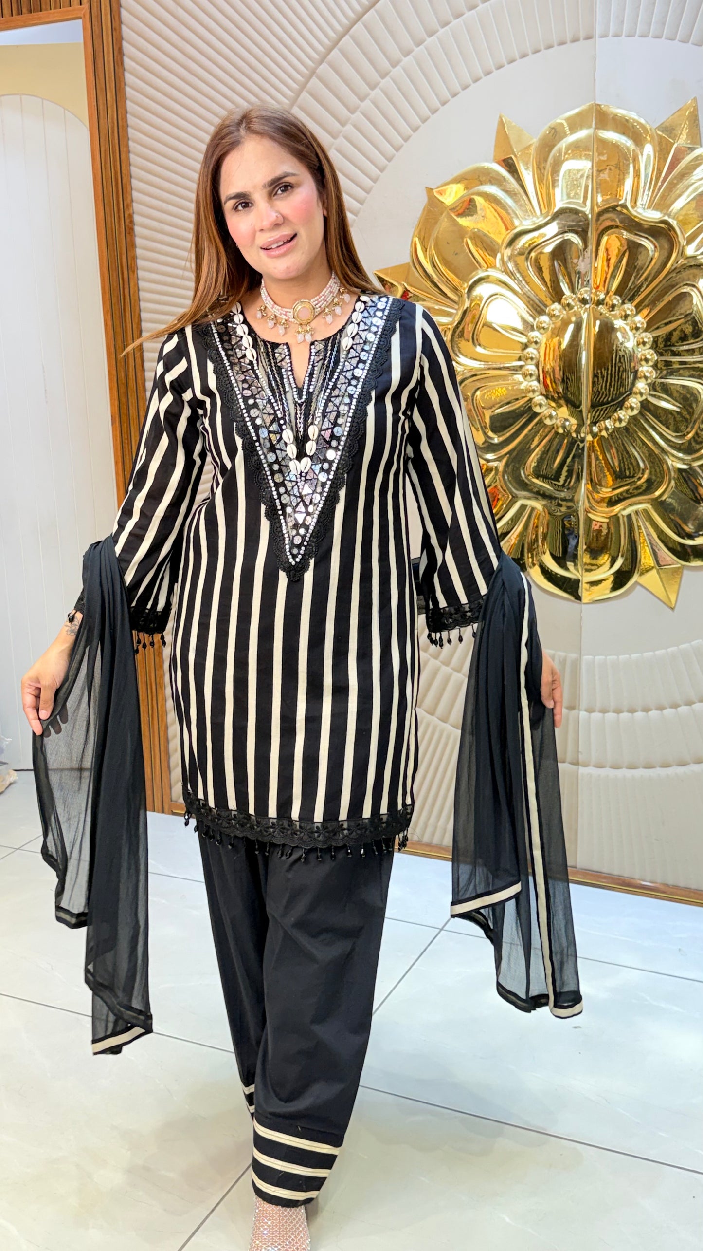 beautiful Suit with mirror work  PC3378