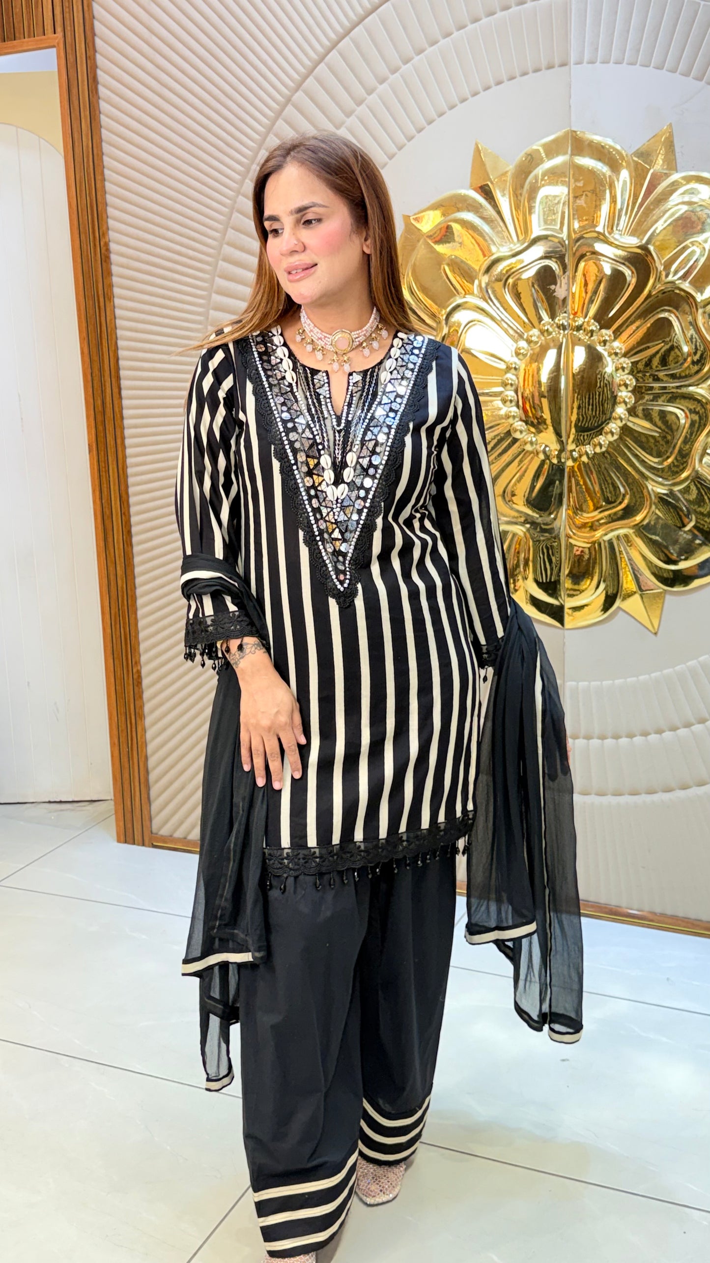 beautiful Suit with mirror work  PC3378